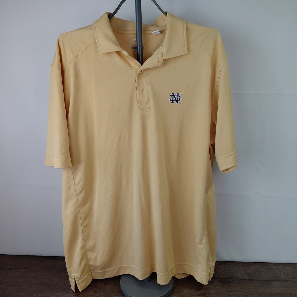 Notre Dame Fighting Irish Cutter & Buck CB DryTec Polo Shirt Gold Mens XXL